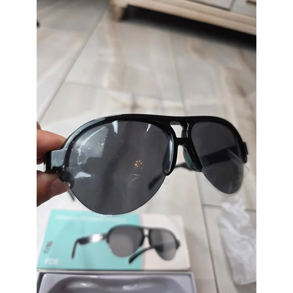 F08 Smart Wireless Audio Sunglasses Bluetooth‎ V5.4 IPX4 Waterproof Aviator A6